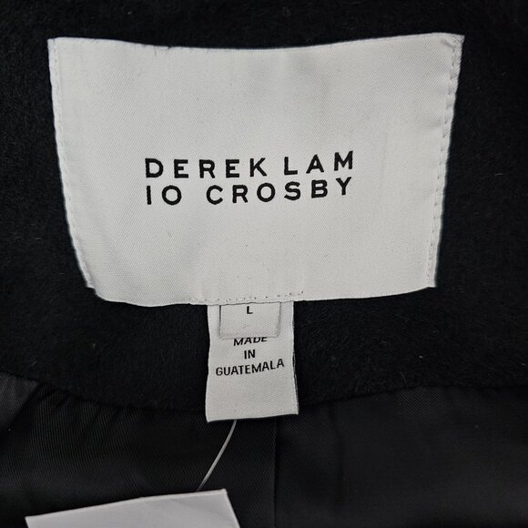 Derek Lam 10 Crosby 2 Button Wool Alpaca Relaxed Coat New Women's Black Size L - Picture 3 of 15